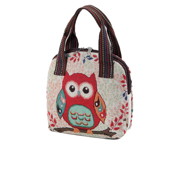 OWL EMBROIDERY SMALL TOTE BAG BG318-5 (12PC)