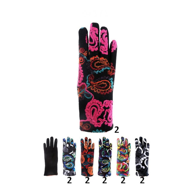 WOMEN'S PATTERN TOUCH SCREEN GLOVES GL171 (12PAIR)