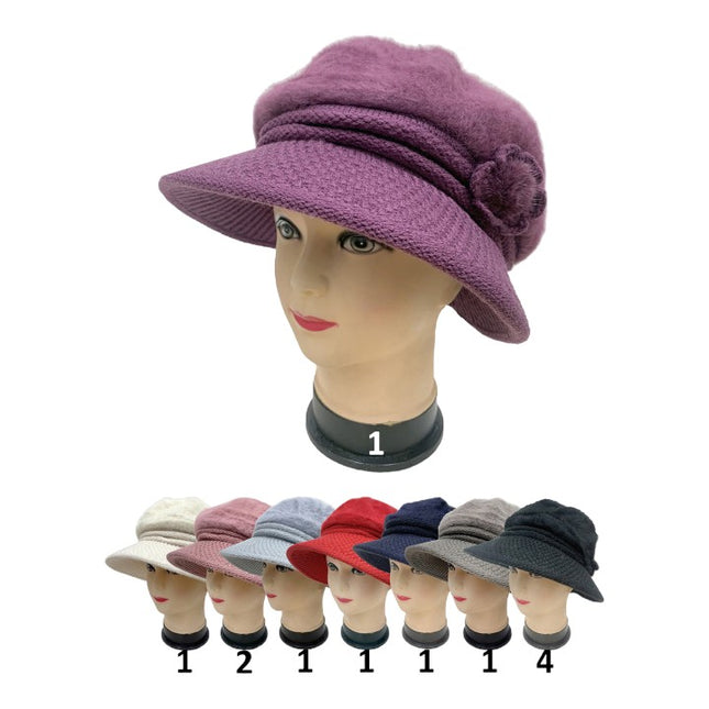 WOMEN'S FUR KNITTED BUCKET HAT H15-24 (12PC)