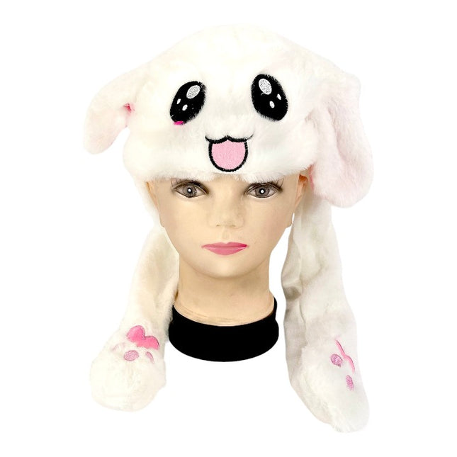 CUTE CARTOON FACE MOVING EAR BEANIE H1215-2D (12PC)