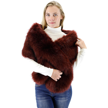 FAUX FUR SHAWL WIDE P373 (3PC)