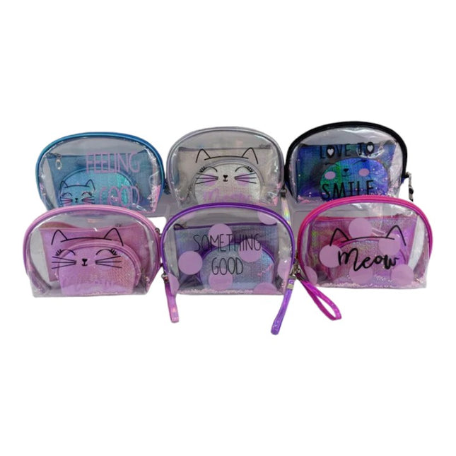 CLEAR CAT MEOW POUCH SET MK4226-8 (12SET)