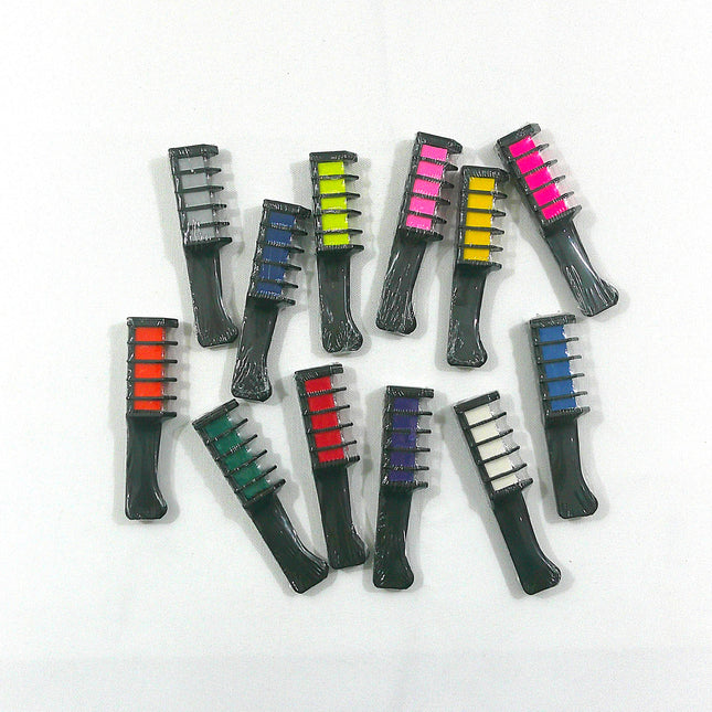 TEMPORARY HAIR COLOR CHALK COMB DM4127-5 (12PC)