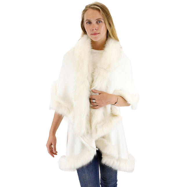 FUR DOUBLE LAYER PONCHO SH920 (6PC)