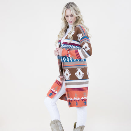 TRIBAL SECTIONAL BLOCK PATTERN CARDIGAN FP64112 (6PC)