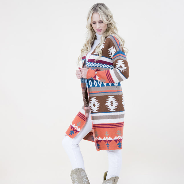 TRIBAL SECTIONAL BLOCK PATTERN CARDIGAN FP64112 (6PC)