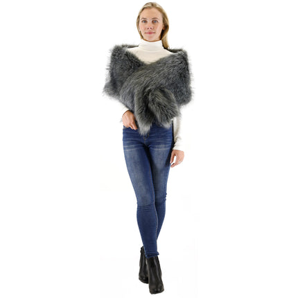 FAUX FUR SHAWL WIDE P373 (3PC)