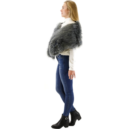 FAUX FUR SHAWL WIDE P373 (3PC)