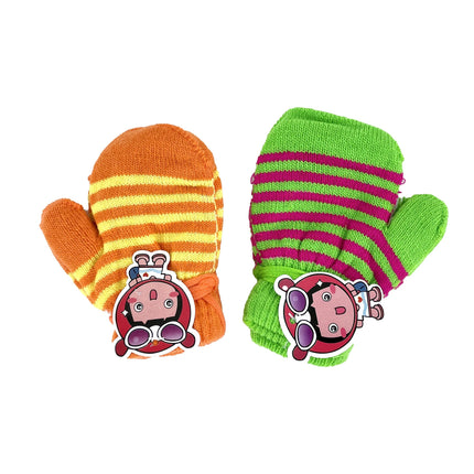 KIDS STRIPE PATTERN KNITTED MITTENS GLOVES GL10 (12PAIR)