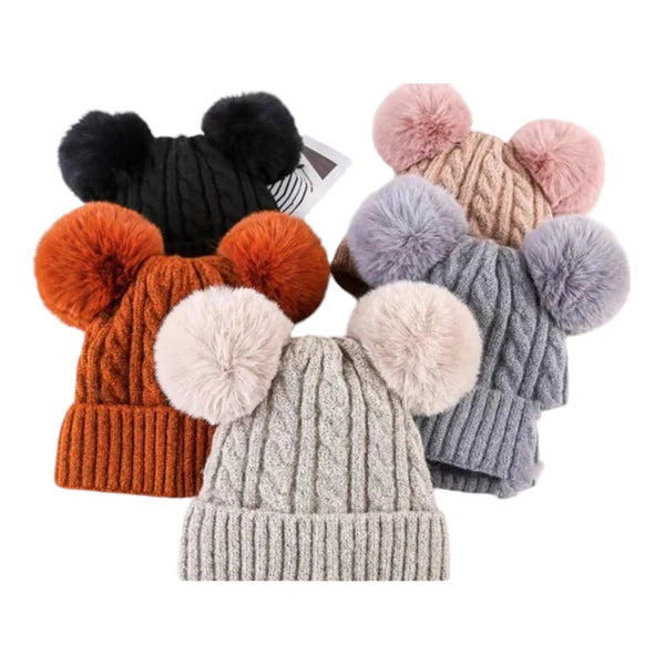 POM POM KNITTED BEANIE JH4730-17 (12PC)