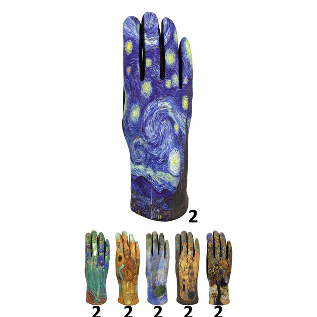 WOMEN'S VAN GOGH PAINTINGS GLOVES GL156 (12PAIR)