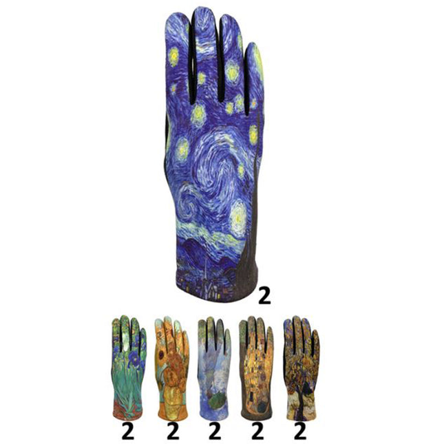 WOMEN'S VAN GOGH PAINTINGS GLOVES GL156 (12PAIR)