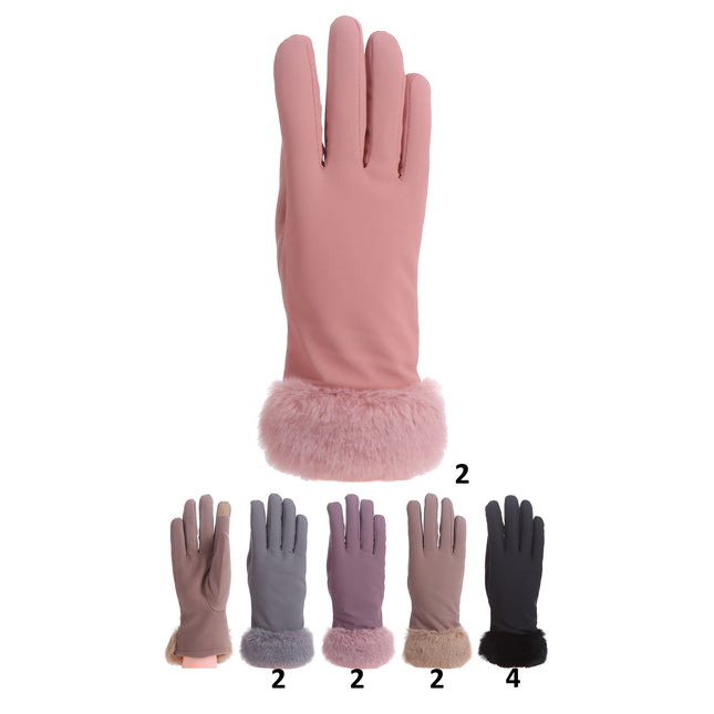 WOMEN'S FUR GLOVES GL193 (12PAIR)