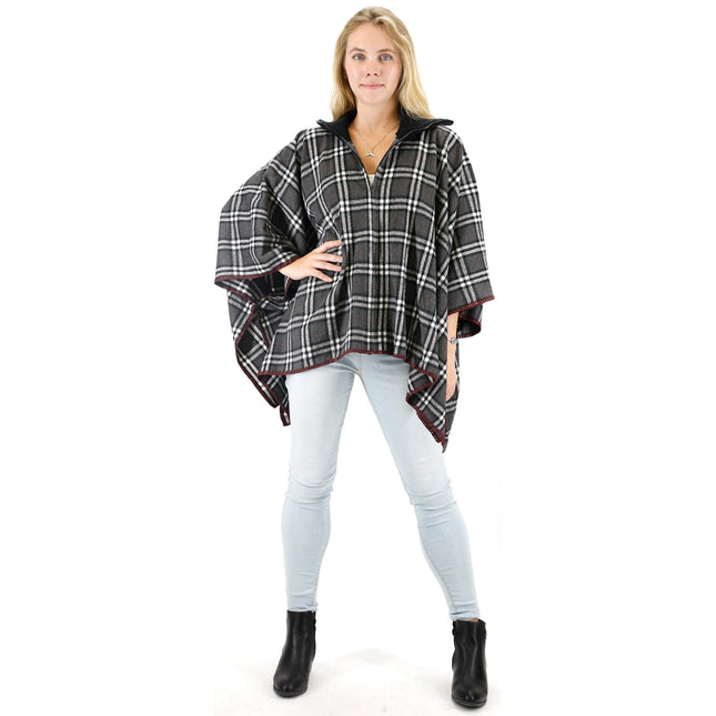 FLANNEL ZIPPER PONCHO TAPN622(6PC)