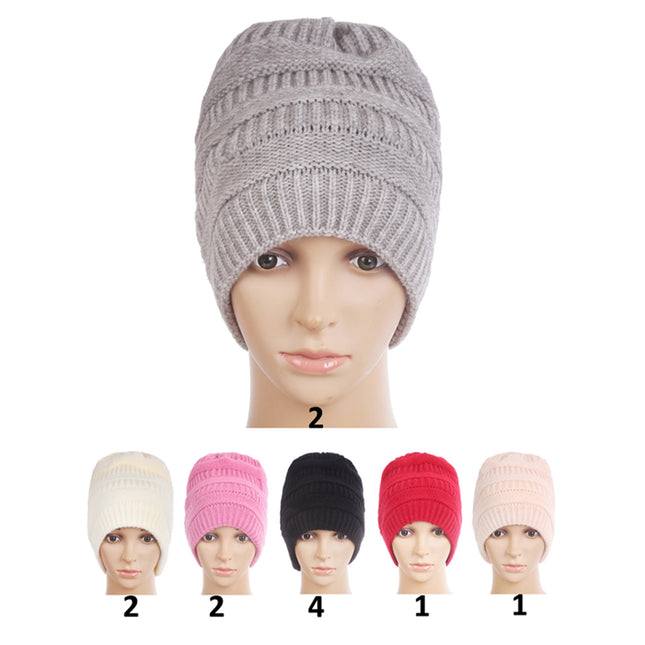 KNITTED BEANIE H21-10 (12PC)