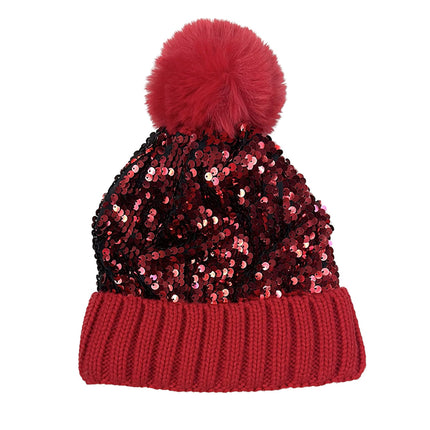 POM POM SEQUIN BEANIE HA3715-1 (12PC)