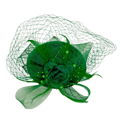 KENTUCKY DERBY & TEA PARTY FLOWER FEATHER HAT FF917 (1PC)