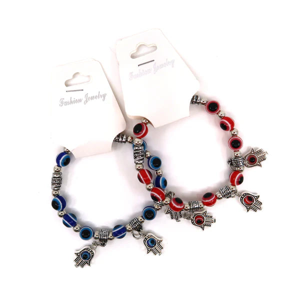 HAMSA CHARM EVIL EYE BALL BRACELET BC0414-8 (12PC)