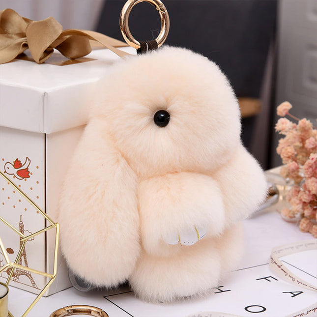 LARGE RABBIT POM POM KEYCHAIN KC0225-6 (12PC)