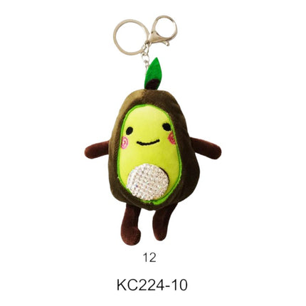 RHINESTONE AVOCADO PLUSH KEY CHAIN KC224-10 (12PC)