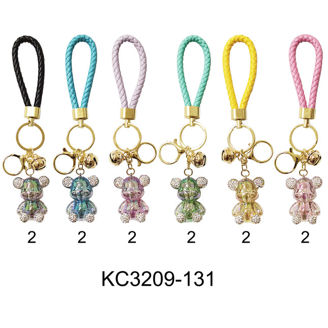 TOY BEAR STONE SPARKLE KEYCHAIN KC3209-131 (12PC)