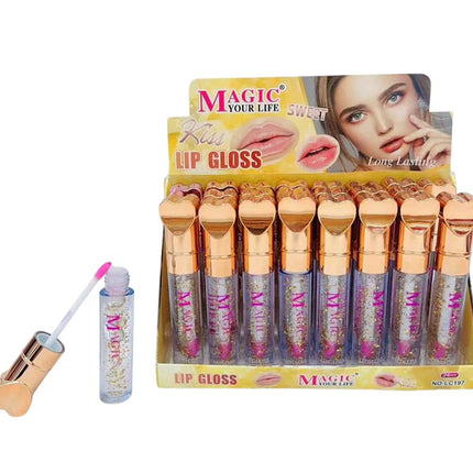 MAGIC YOUR LIFE HEART LIP GLOSS LC197 (24PC)