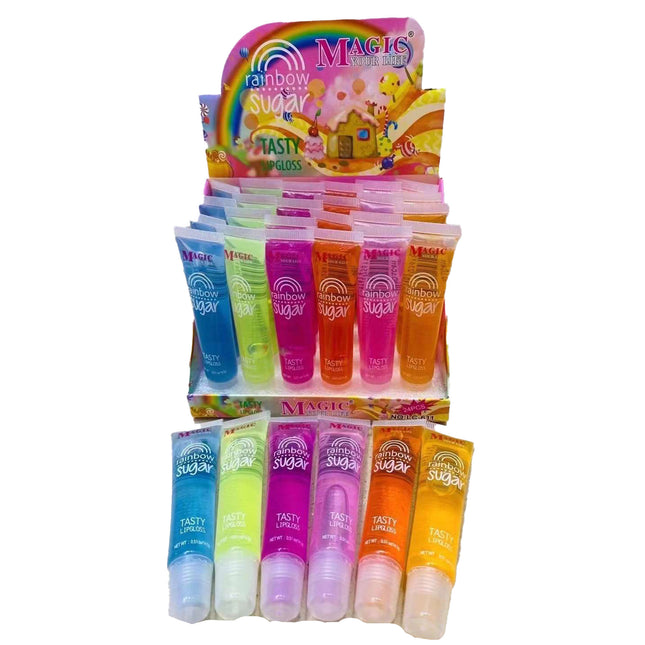 MAGIC YOUR LIFE RAINBOW SUGAR LIP GLOSS LC611 (24PC)