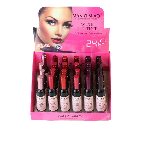 WINE LIP TINT 6 COLORS LB118-1 (24PC)