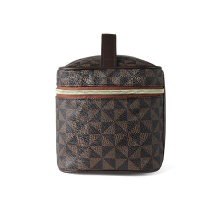 VEGAN LEATHER GEO PRINT COSMETIC CASE TRAVEL BAG LNC3003 (1PC)