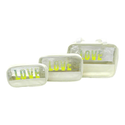 CLEAR LOVE POUCH SET 4224-1 (3PC)