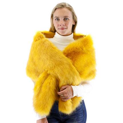 FAUX FUR SHAWL WIDE P373 (3PC)