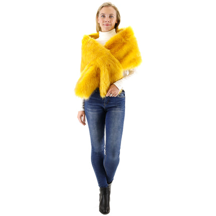 FAUX FUR SHAWL WIDE P373 (3PC)