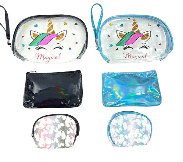 CLEAR UNICORN POUCH SET MK4226-6 (12SET)