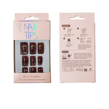 PEARL DECOR SQUOVAL FAKE NAIL SET NA1201-29 (12PK)