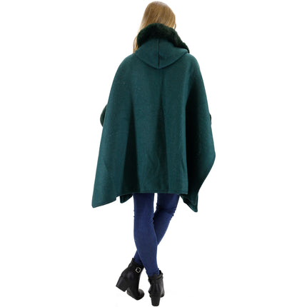 FUR POCKET HOODIE SHAWL P4028 (6PC)