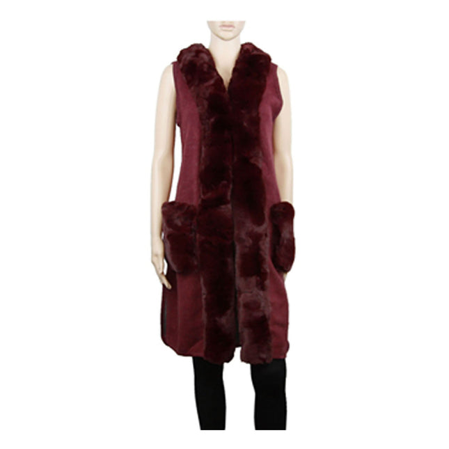 FUR POCKET LONG LENGTH VEST P187 (1PC)