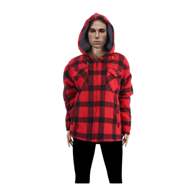 MEN'S PLAID HOODIE WINTER OUTERWEAR P4024 (6PC)