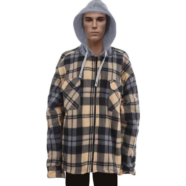 MEN'S PLAID HOODIE WINTER OUTERWEAR P4303 (6PC)