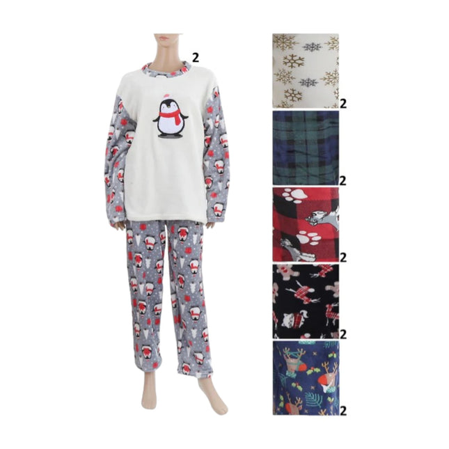 WOMEN'S FLEECE PAJAMA SET P4314 (12PC)