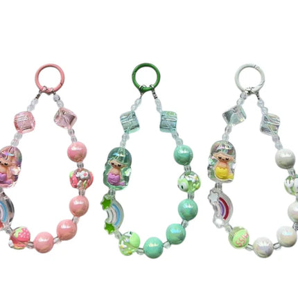 BEADED PHONE CHAIN MARBLE MERMAID PC1122-7 (12PC)