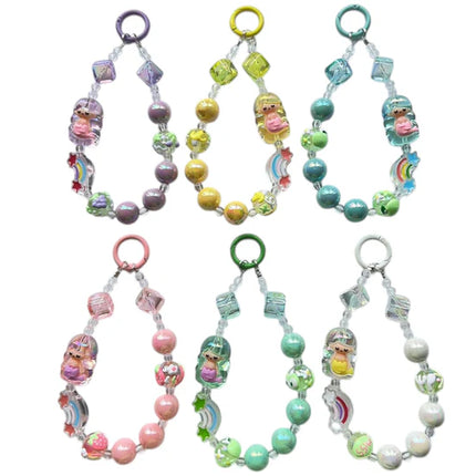 BEADED PHONE CHAIN MARBLE MERMAID PC1122-7 (12PC)