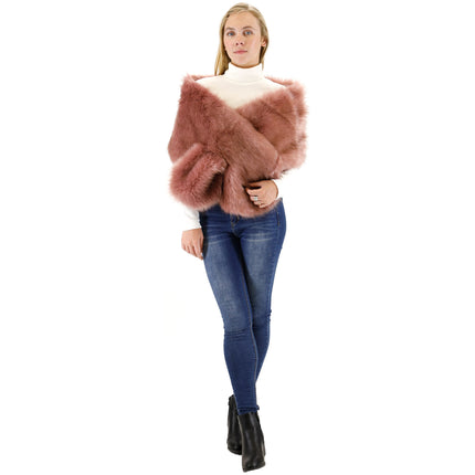 FAUX FUR SHAWL WIDE P373 (3PC)