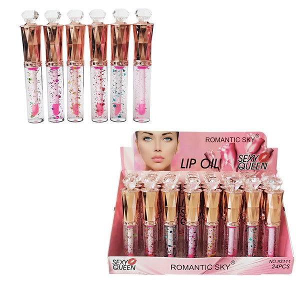 ROMANTIC SKY GLITTER LIP OIL RS111 (24PC)