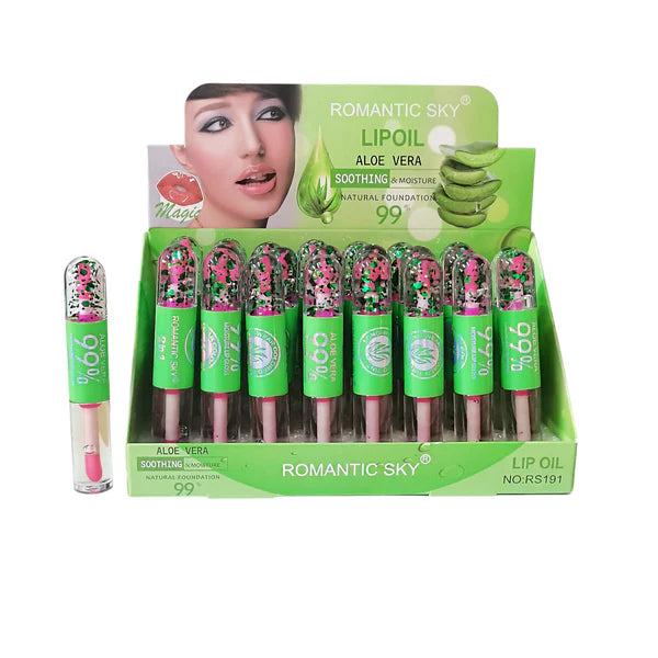 ROMANTIC SKY ALOE VERA LIP OIL RS191 (24PC)