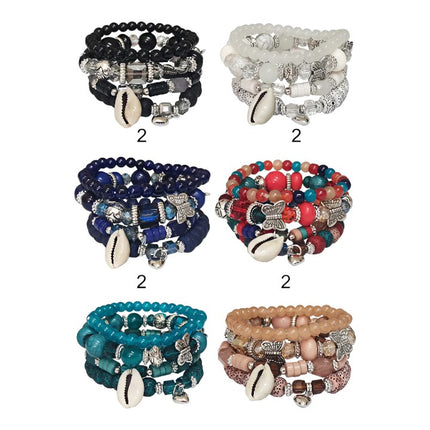 BUTTERFLY N SHELL CHARM BALL BRACELET BR2521-50 (12PC)