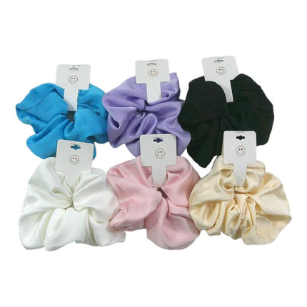 MIXED COLORS SATIN LARGE SCRUNCHIES 4227-4 (12PC)