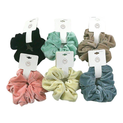 MIXED COLORS SATIN SCRUNCHIES 4227-1 (12PC)