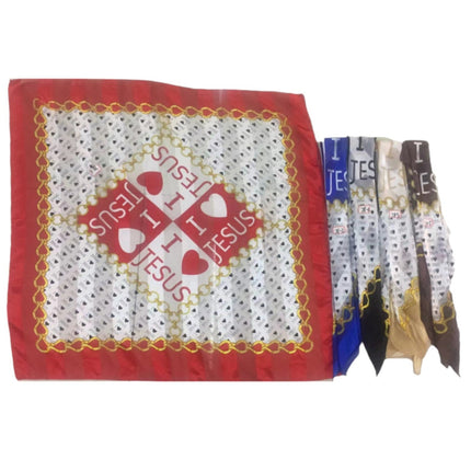 SATIN SCARF I LOVE JESUS ST3720-1 (12PC)