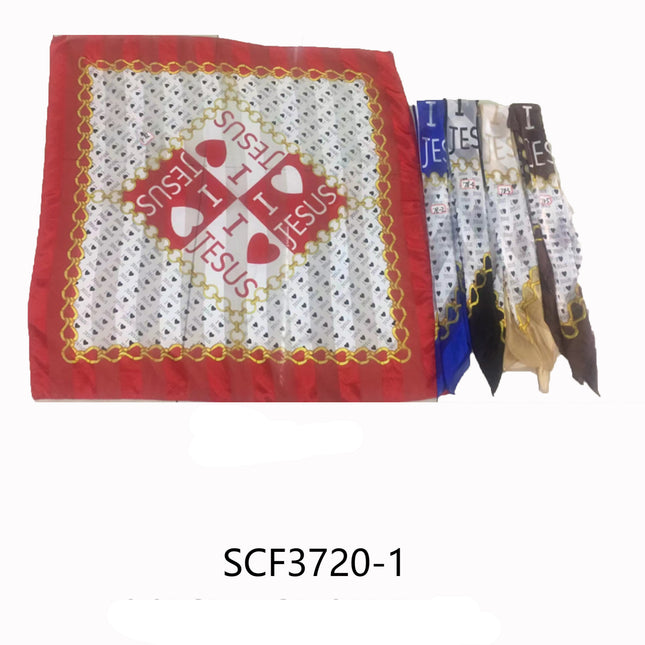 SATIN SCARF I LOVE JESUS ST3720-1 (12PC)