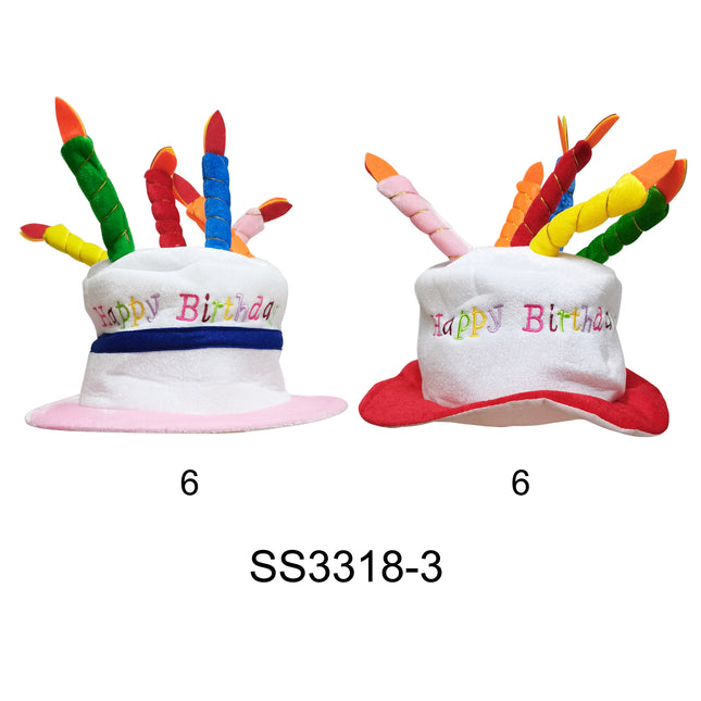 BIRTHDAY CAKE PARTY HAT SS3318-3 (6PC)